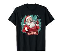 Divertido Karaoke navideño de Papá Noel para diversión Festiva Camiseta