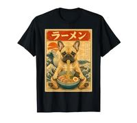 Divertido Kawaii Ramen Bulldog francés japonés Camiseta