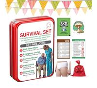 Divertido kit de supervivencia Shárt, con divertida idea de broma, kit de supervivencia de broma de caca, defensa contra desastres Doo Doo incluye toallitas para los glúteos, ropa interior, kits de