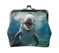 Divertido kit de viaje con estampado de delfines de animales, bolsa compacta para aventuras de camping y viajes de pesca, Negro -, Talla única, Art Deco