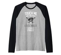 Divertido Krav Maga: Tócame Y Tu Primera Clase Será Gratis. Camiseta Manga Raglan