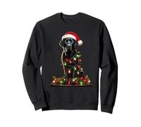 Divertido Labrador Negro Árbol De Navidad Luz Pijama Perro Navidad Sudadera