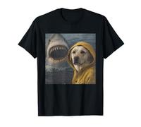 Divertido Labrador Perro Tiburón Ataque Meme Vintage Camiseta