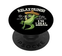 Divertido lagarto, relájate, gringo, soy un inmigrante mexicano legal, regalos PopSockets PopGrip Adhesivo