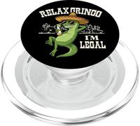 Divertido lagarto, relájate, gringo, soy un inmigrante mexicano legal, regalos PopSockets PopGrip para MagSafe