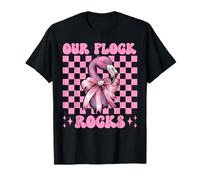 Divertido Lazo con Forma de Coqueta Rosa para niña, mamá, con Forma de Flamenco, Nuestro rebaño es Genial Camiseta