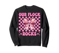 Divertido Lazo con Forma de Coqueta Rosa para niña, mamá, con Forma de Flamenco, Nuestro rebaño es Genial Sudadera