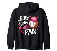 Divertido Lazo de béisbol para Hermanas pequeñas, el Mayor Fan de la Hermana pequeña, el día del Juego Sudadera con Capucha