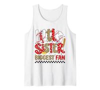 Divertido Lazo de béisbol para Hermanas pequeñas, el Mayor Fan de la Hermana pequeña, el día del Juego Camiseta sin Mangas