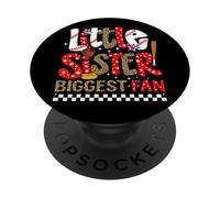Divertido Lazo de béisbol para Hermanas pequeñas, el Mayor Fan de la Hermana pequeña, el día del Juego PopSockets PopGrip Adhesivo