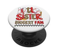 Divertido Lazo de béisbol para Hermanas pequeñas, el Mayor Fan de la Hermana pequeña, el día del Juego PopSockets PopGrip Adhesivo