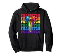 Divertido Lazo de Coqueta LGBTQ con Bandera arcoíris del Orgullo Gay I'm A Bottom Sudadera con Capucha