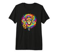 Divertido león con el símbolo de la Paz de un Animal Salvaje Camiseta Premium
