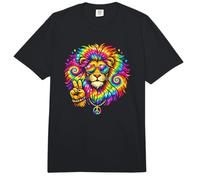 Divertido león con el símbolo de la Paz de un Animal Salvaje Comfort Colors Adult Heavyweight T-Shirt