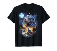 Divertido león Marino Aullando a la Luna Camiseta