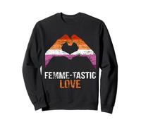 Divertido Lesbianas Cita Femme-Tastic Love Vintage Lesbianas Bandera Sudadera