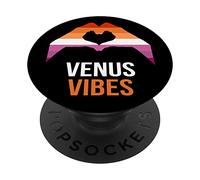 Divertido Lesbianas Cita Lesbiana Corazón Bandera PopSockets PopGrip Adhesivo