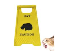 Divertido letrero de advertencia de escritorio, letrero de escritorio de broma, divertido letrero de gato para amantes de los , decoración de escritorio de gato, letrero de precaución para