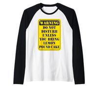 Divertido Letrero de Advertencia de Pastel de limón Humor para Hornear Camiseta Manga Raglan