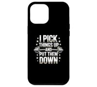 Divertido Letrero de Gimnasio con Texto en inglés I Pick Things Up and Put Them Down Funny Gym Carcasa para iPhone 12 Pro MAX