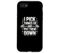 Divertido Letrero de Gimnasio con Texto en inglés I Pick Things Up and Put Them Down Funny Gym Carcasa para iPhone SE (2020) / 7/8
