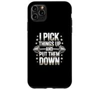 Divertido Letrero de Gimnasio con Texto en inglés I Pick Things Up and Put Them Down Funny Gym Carcasa para iPhone 11 Pro MAX