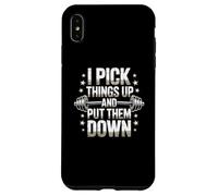 Divertido Letrero de Gimnasio con Texto en inglés I Pick Things Up and Put Them Down Funny Gym Carcasa para iPhone XS MAX
