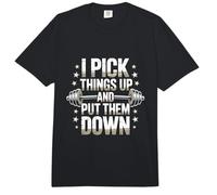 Divertido Letrero de Gimnasio con Texto en inglés I Pick Things Up and Put Them Down Funny Gym Comfort Colors Adult Heavyweight T-Shirt
