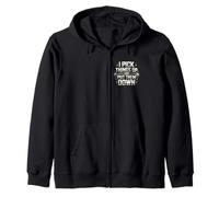 Divertido letrero de gimnasio con texto en inglés "I Pick Things Up And Put Them Down Funny Gym Sudadera con Capucha