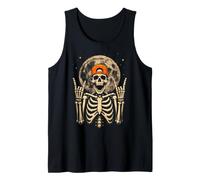 Divertido Letrero de Halloween Esqueleto Rock Mano Rollo Signo Terror niños Hombres Camiseta sin Mangas