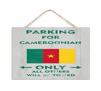 Divertido letrero de madera establecido para aparcamiento para camerún, solo todos los demás serán remolcados, decoración de estante para cabaña, banderas nacionales de país, letreros de madera para