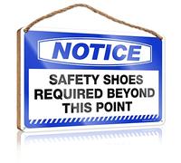 Divertido letrero de madera para colgar en el baño, aviso de seguridad que se requieren zapatos más allá de este punto, regalo para todos, letrero de madera para el hogar (23 x 35 cm)
