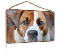 Divertido letrero de marco de puerta, adorable retrato de perro con marco rústico, letrero de madera, decoración del día del jefe, regalos para la oficina (20 x 30 cm)
