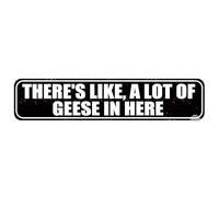 Divertido letrero de metal con gansos, hay como un montón de gansos en aquí, regalo rústico para amantes del ganso, decoración de granja para granja de gansos, 40,6 x 10,2 cm