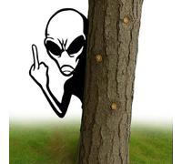 Divertido Letrero Metálico De Extraterrestre Con El Dedo Medio Asomando, 2025. Adorno De Pared Hecho a Mano, Resistente a La Intemperie, Para Patio, Cerca O árbol. Regalo Para Amantes(Middle Finger Al