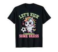 Divertido Let's Kick Algunos Grass Fútbol Unicornio Jugar Mamá Club Camiseta