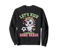 Divertido Let's Kick Algunos Grass Fútbol Unicornio Jugar Mamá Club Sudadera