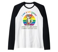 Divertido LGBT Mes del Orgullo Gay I'm a Furry Rainbow Wolf Camiseta Manga Raglan