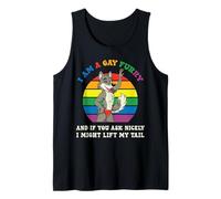 Divertido LGBT Mes del Orgullo Gay I'm a Furry Rainbow Wolf Camiseta sin Mangas