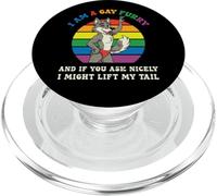 Divertido LGBT Mes del Orgullo Gay I'm a Furry Rainbow Wolf PopSockets PopGrip para MagSafe