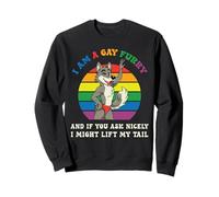 Divertido LGBT Mes del Orgullo Gay I'm a Furry Rainbow Wolf Sudadera