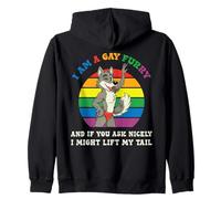 Divertido LGBT Mes del Orgullo Gay I'm a Furry Rainbow Wolf Sudadera con Capucha