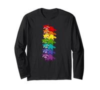 Divertido LGBT Raccoon Rainbow Lesbianas Orgullo Gay Mujeres Hombres Manga Larga
