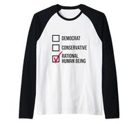 Divertido Libertario Político Junki Racional Ser Humano Votante Camiseta Manga Raglan