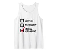 Divertido Libertario Político Junki Racional Ser Humano Votante Camiseta sin Mangas