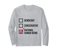 Divertido Libertario Político Junki Racional Ser Humano Votante Manga Larga
