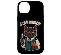 Divertido Libro de lápices con diseño de Gato Nerd Carcasa para iPhone 14 Plus