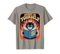 Divertido libro de lectura para gatos Invierte en ti mismo Gatos Camiseta