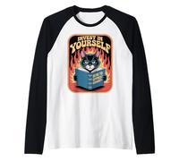 Divertido libro de lectura para gatos Invierte en ti mismo Gatos Camiseta Manga Raglan