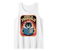 Divertido libro de lectura para gatos Invierte en ti mismo Gatos Camiseta sin Mangas